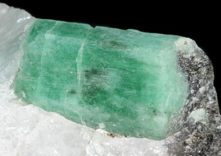 Beryl (Var: Emerald) Crystal in Quartz & Biotite - Bahia, Brazil #44111